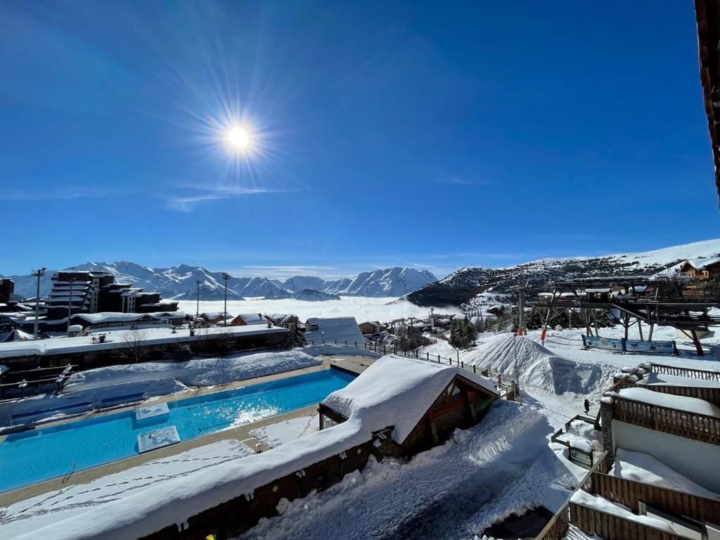 Superbe Studio Avec Vue Exceptionnelle Alpe d'Huez Exterior foto