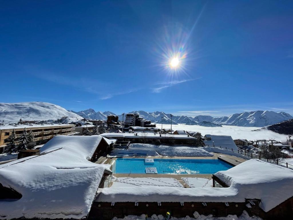Superbe Studio Avec Vue Exceptionnelle Alpe d'Huez Exterior foto
